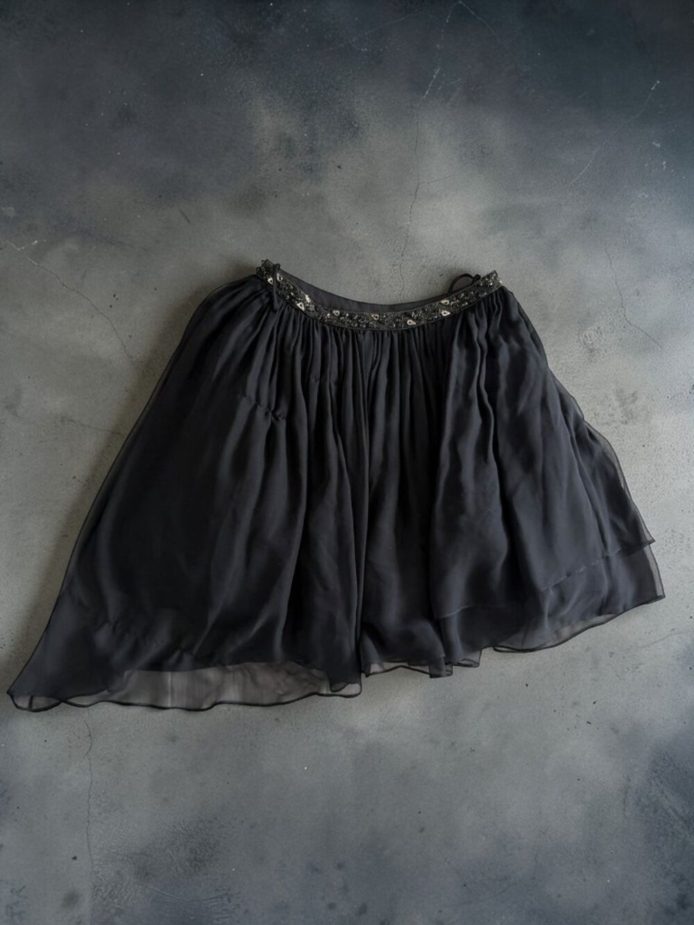 HAUTE HIPPIE Black Tulle Chiffon Skirt Size Medium NEW NWT - Picture 1 of 8